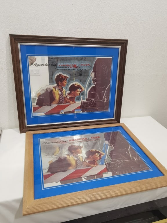 Pr. of Framed "Railroading with American Flyer" Ad (1 of 6)
