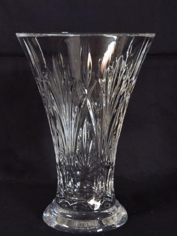 Vintage Cut Crystal Flared Footed Vase - 2
