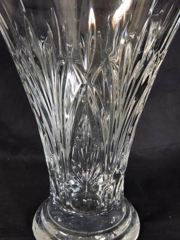 Vintage Cut Crystal Flared Footed Vase - 3