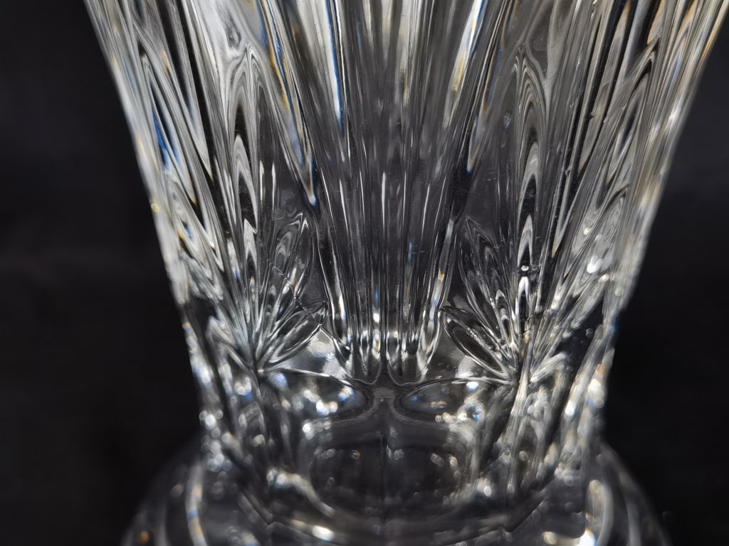 Vintage Cut Crystal Flared Footed Vase - 4