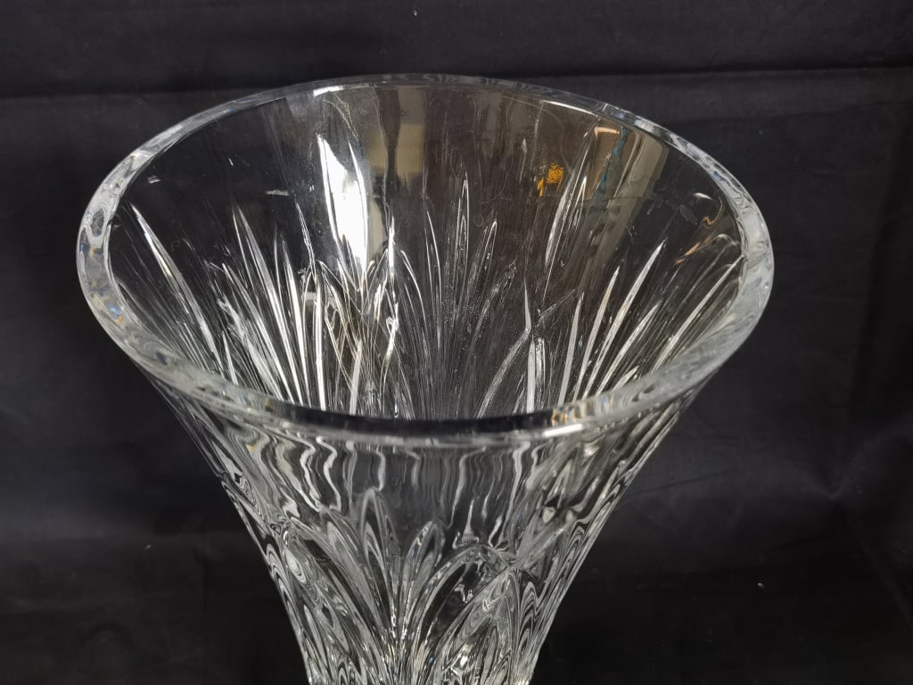 Vintage Cut Crystal Flared Footed Vase - 6