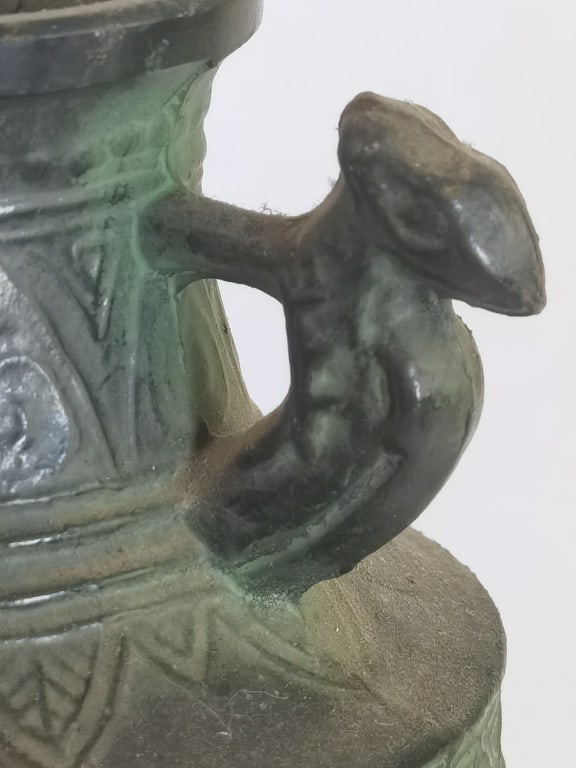 Archaistic Chinese-Style Bronze Handled Urn - 2