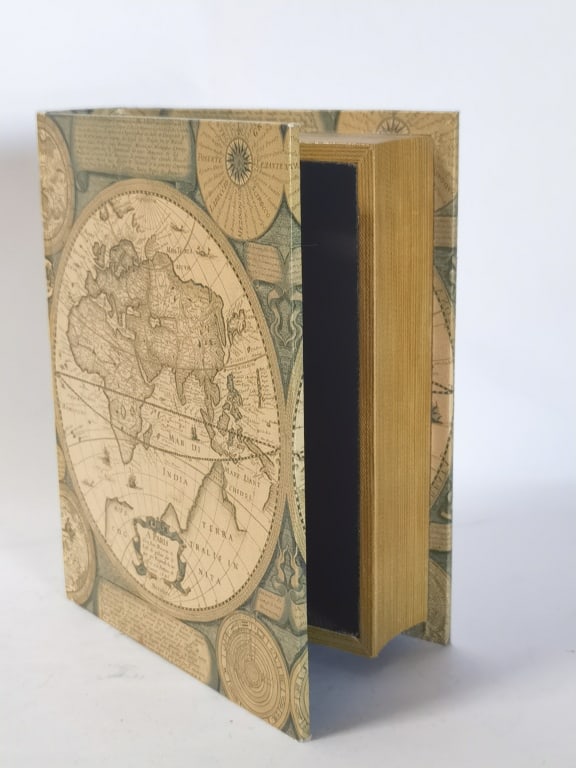 World Map Book-Form Secret Storage Box - 4