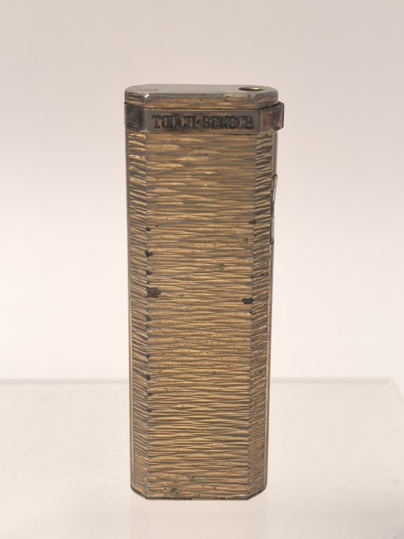 Vintage Calibri "Touch Sensor" Textured Brass Ligh: Vintage Calibri "Touch Sensor" Textured Brass Lighter, 3in by 1in