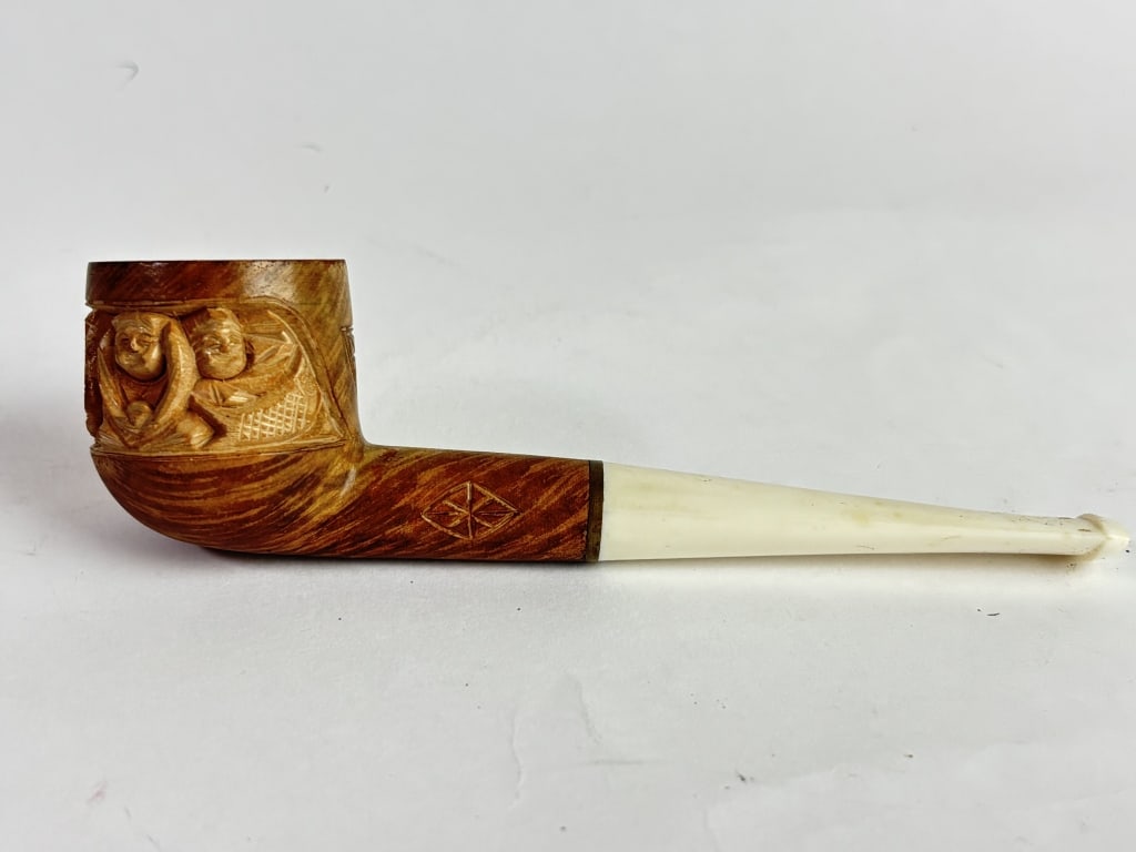 Vintage Hand-Carved Folk Art Multi-Face Briar Pipe (1 of 6)