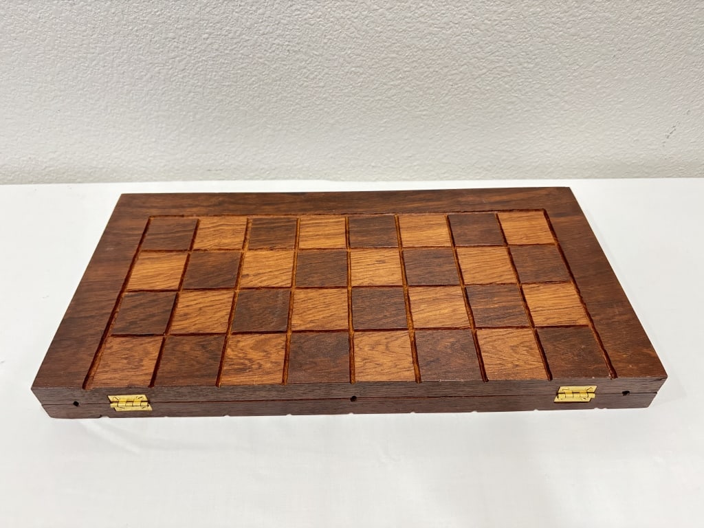 Handcrafted Folding Wooden Chessboard - 3