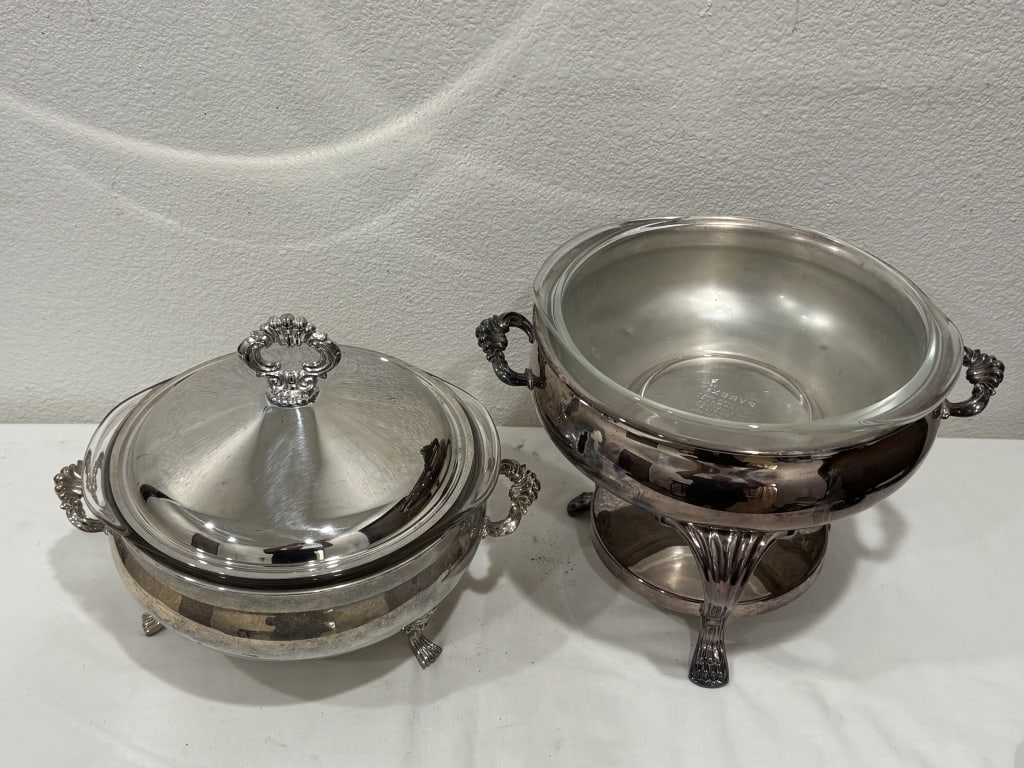 (2) Vintage Silver-Plated Chafing Dishes (1 of 3)