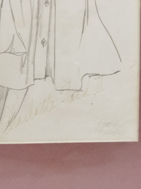 Signed Female Pencil Drawing - 3