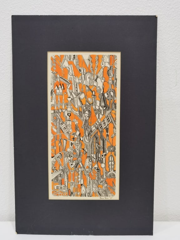 Signed Steven Kelso "70" Ink and Painting Art: Signed Steven Kelso :70: Ink and Painting Art, 19in by 12in