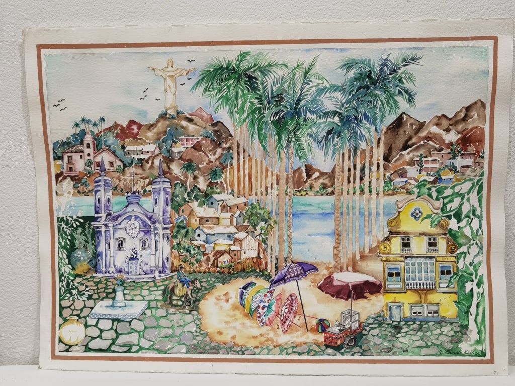 Signed Susan Kelso Watercolor Painting: Signed Susan Kelso Watercolor Painting, 30in by 22in