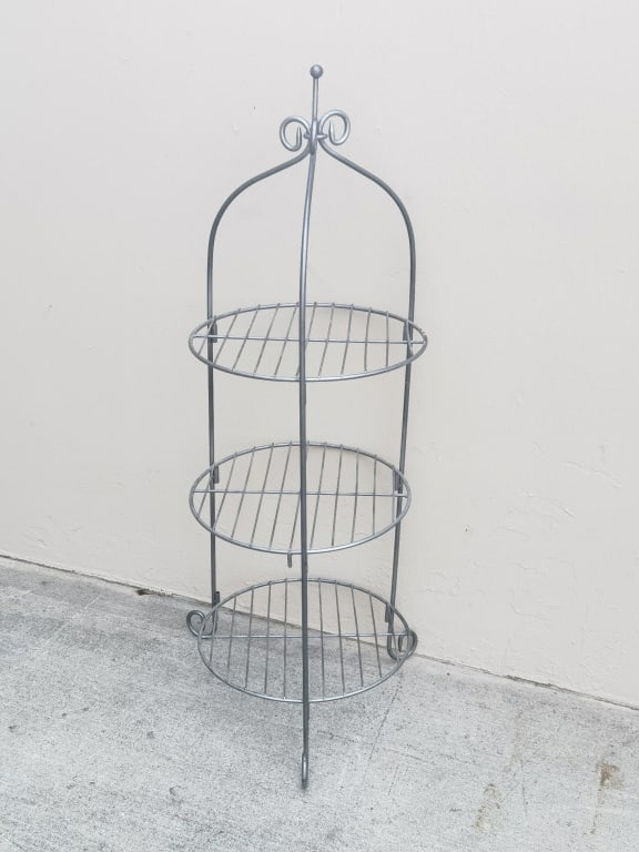 Silver-Tone Metal Three-Tier Rack - 2