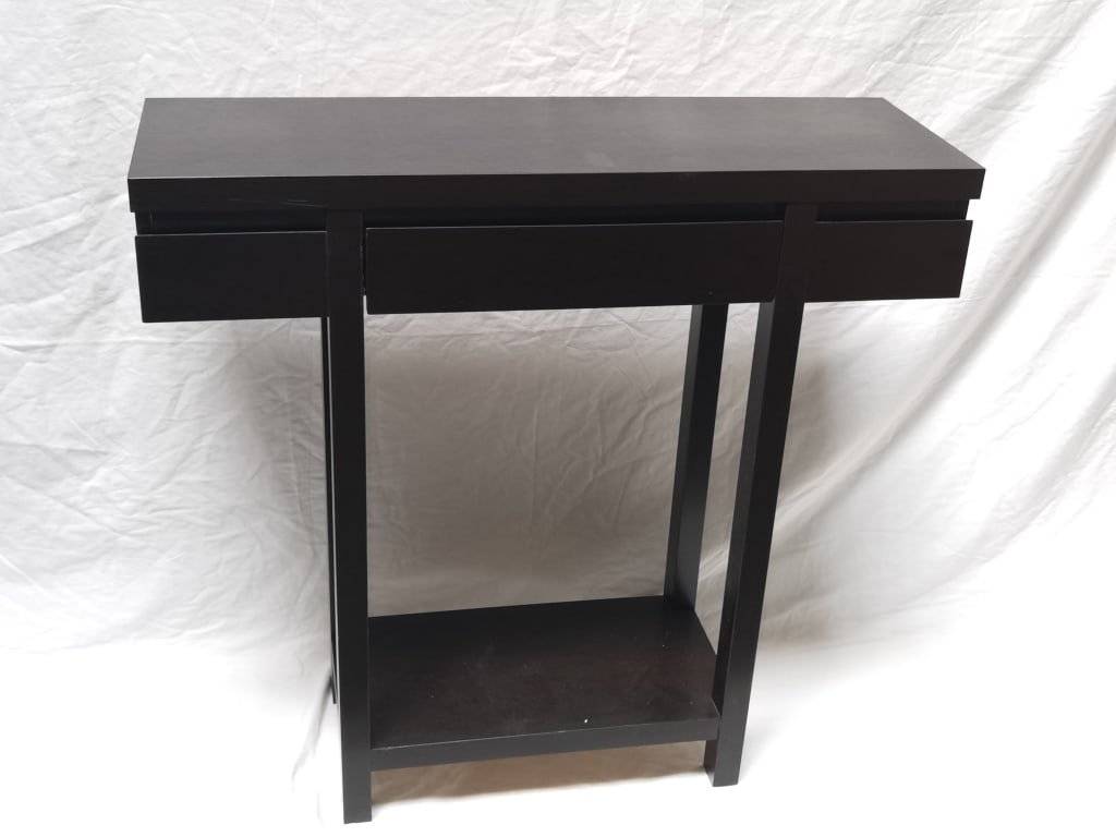 Wood Console Table: Wood Console Table, 34in by 36in by 11.75in