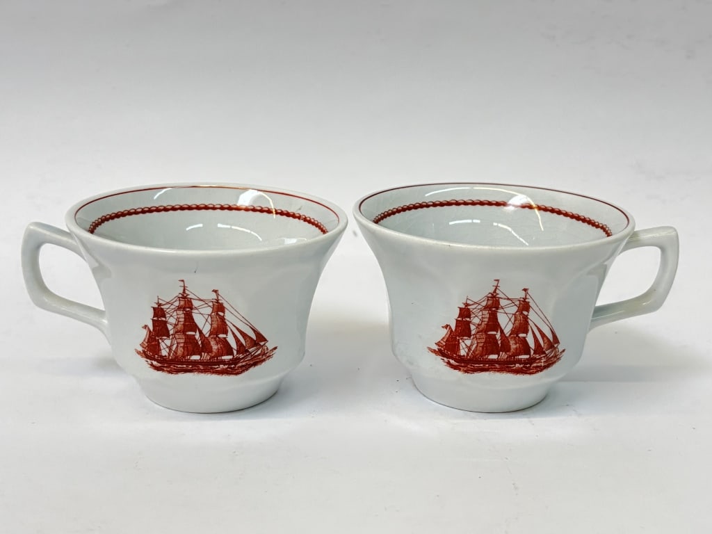 Pr. of Vintage Wedgwood Flying Cloud Cups: Pr. of Vintage Wedgwood Flying Cloud Cups, 4.5in by 2.5in