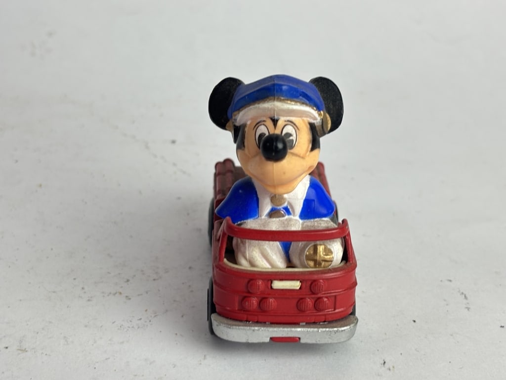 Vintage Die-Cast Mickey Mouse Fire Engine Toy - 2