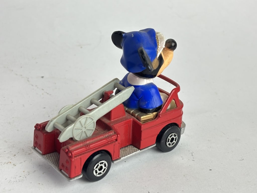 Vintage Die-Cast Mickey Mouse Fire Engine Toy - 3