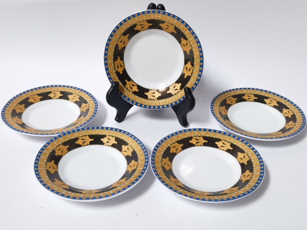 (5) Empire-Style Black and Gold Small Plates (1 of 3)