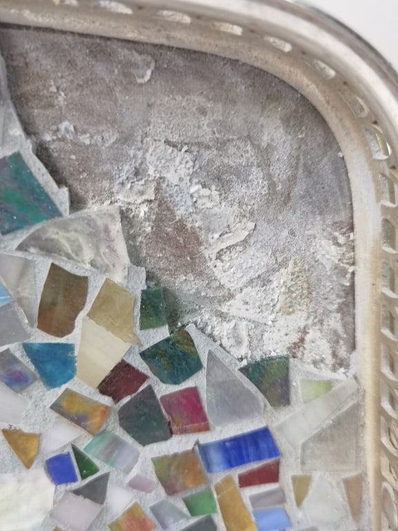Large Colored Glass Mosaic Dragonfly Tray - 4
