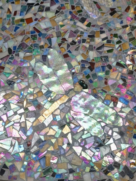 Large Colored Glass Mosaic Dragonfly Tray - 8