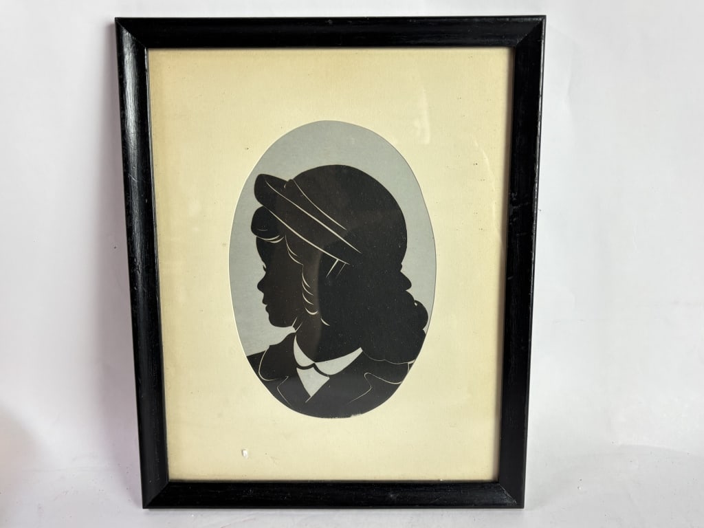 Vintage Profile Silhouette Art: Vintage Profile Silhouette Art, 11 7/8in by 8 7/8in