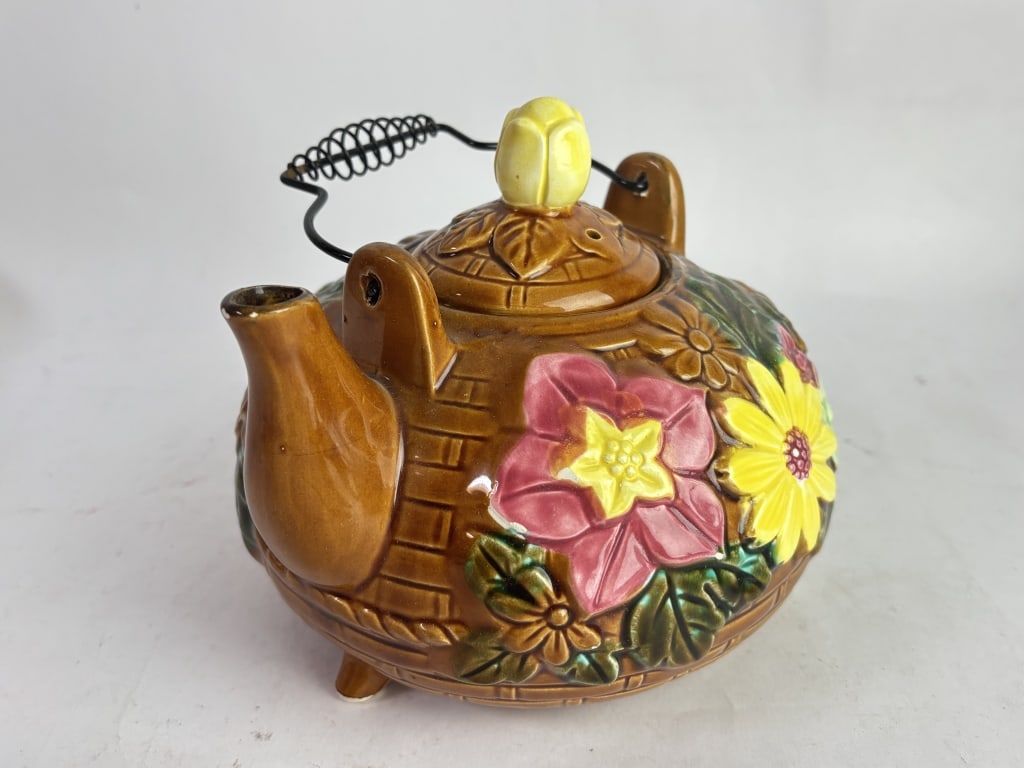 Vintage Ceramic Floral Teapot - 2