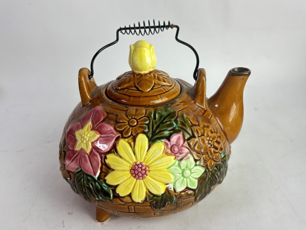 Vintage Ceramic Floral Teapot - 3