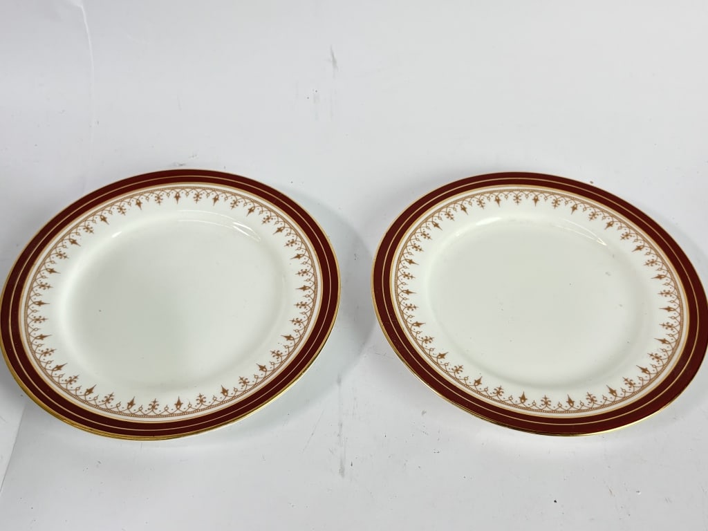 Pr. of Vintage Aynsley Porcelain Durham Plates: Pr. of Vintage Aynsley Porcelain Durham Plates, 6.5in