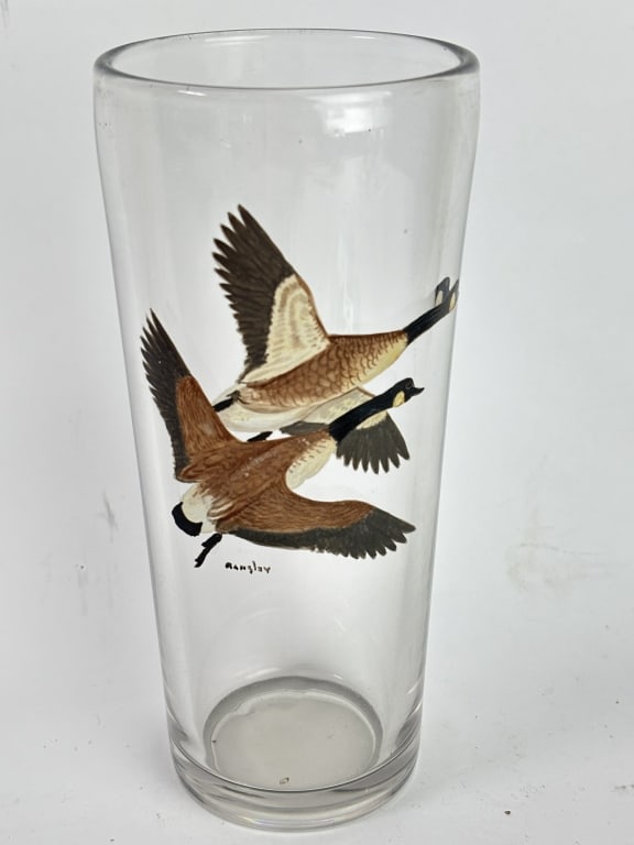 Vintage Signed Ransley Libbey Canada Geese Glass V (1 of 4)