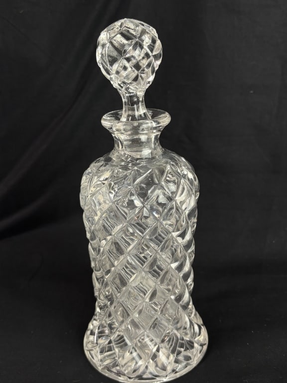 Vintage Diamond-Cut Glass Decanter (1 of 5)