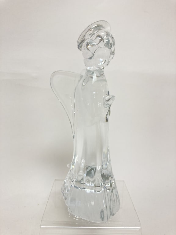 Vintage FM Ronneby Sweden Glass Angel: Vintage FM Ronneby Sweden Glass Angel, 7 7/8in