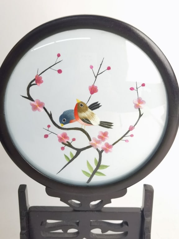 Chinese Embroidered Table Screen - 3