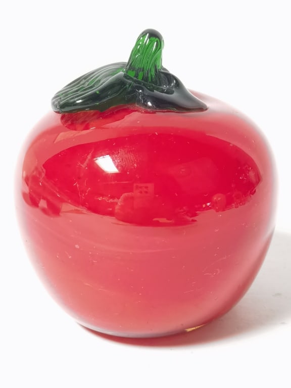 Art Glass Red Apple - 2
