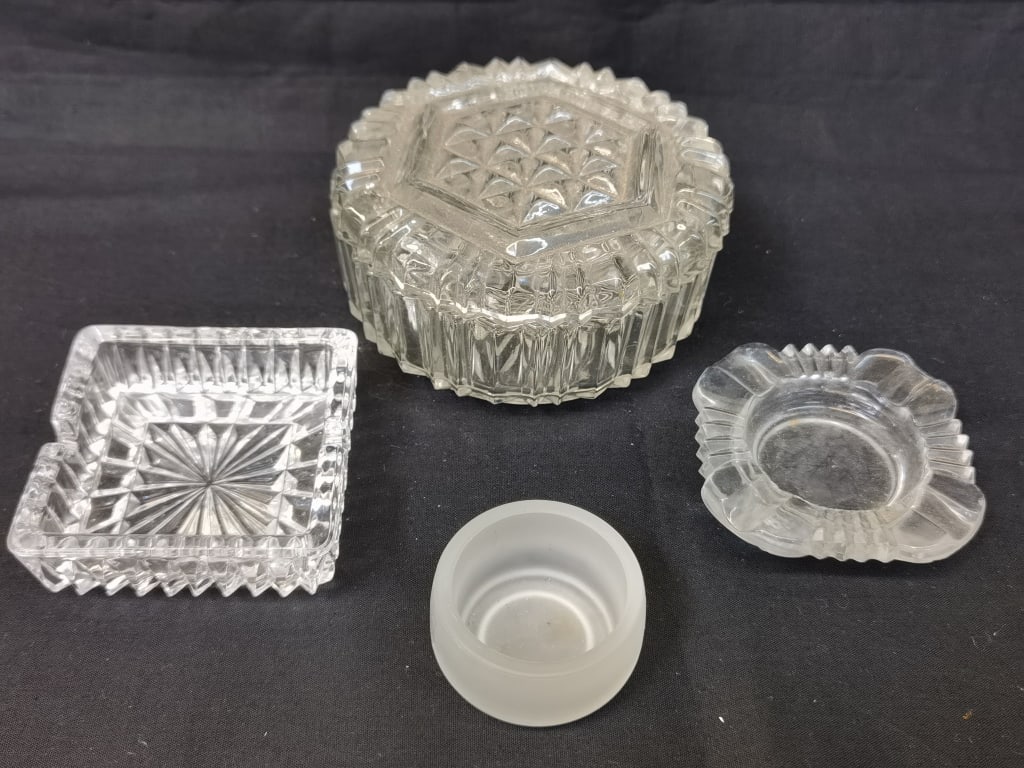 Group of Glass Dishes: Group of Glass Dishes, 4.75in by 2.75in