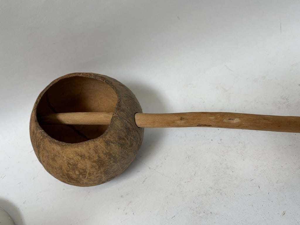Vintage Coconut Shell Carved Ladle - 2