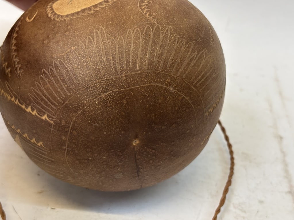 Vintage Gourd Carved Vessel - 3