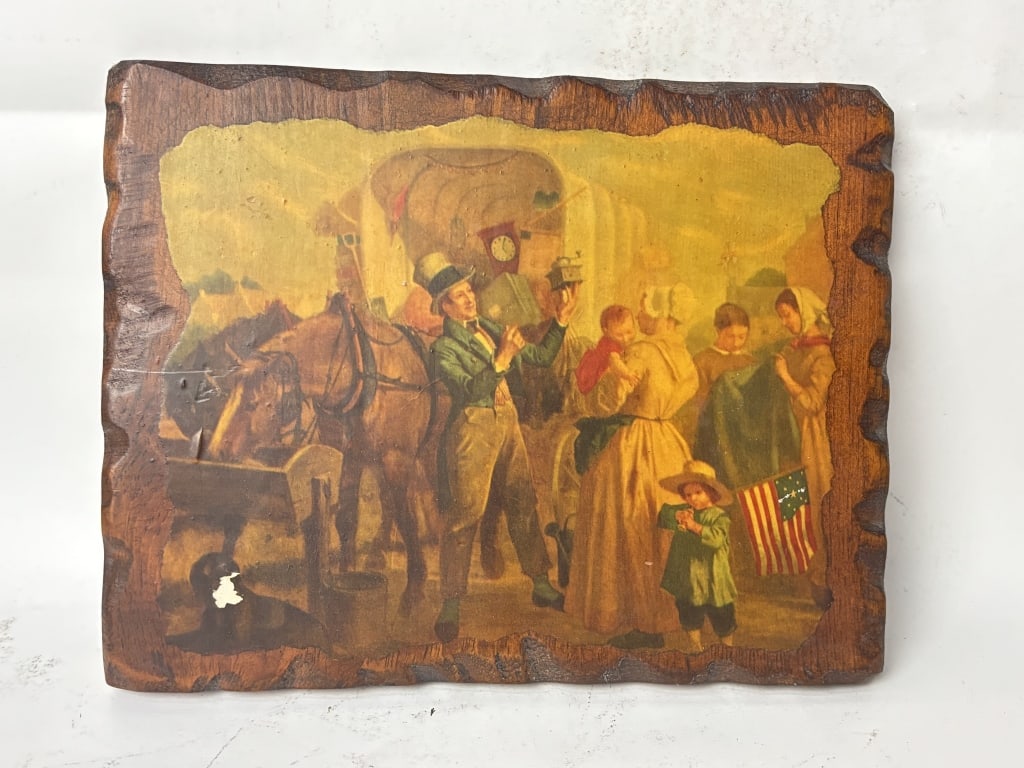 Vintage Artwork Print on Wood: Vintage Artwork Print on Wood, 11.5in by 9in