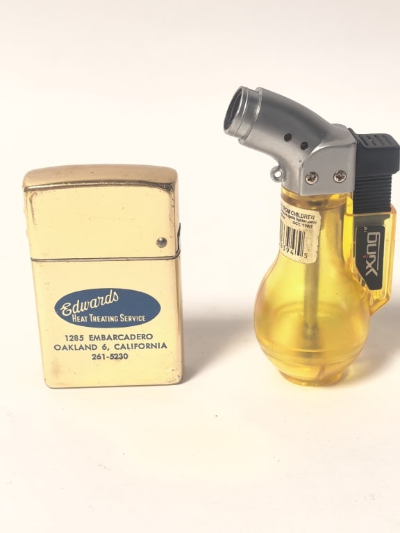 Vintage Pocket Lighters – Edwards Advertising & Mi: Vintage Pocket Lighters – Edwards Advertising & Mini Torch, 3.5in by 2in