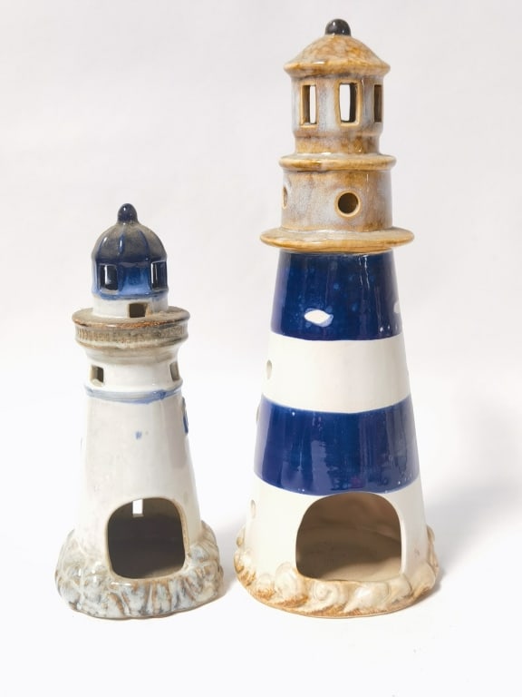 (2) Nautical Lighthouse Candle Holders - 2