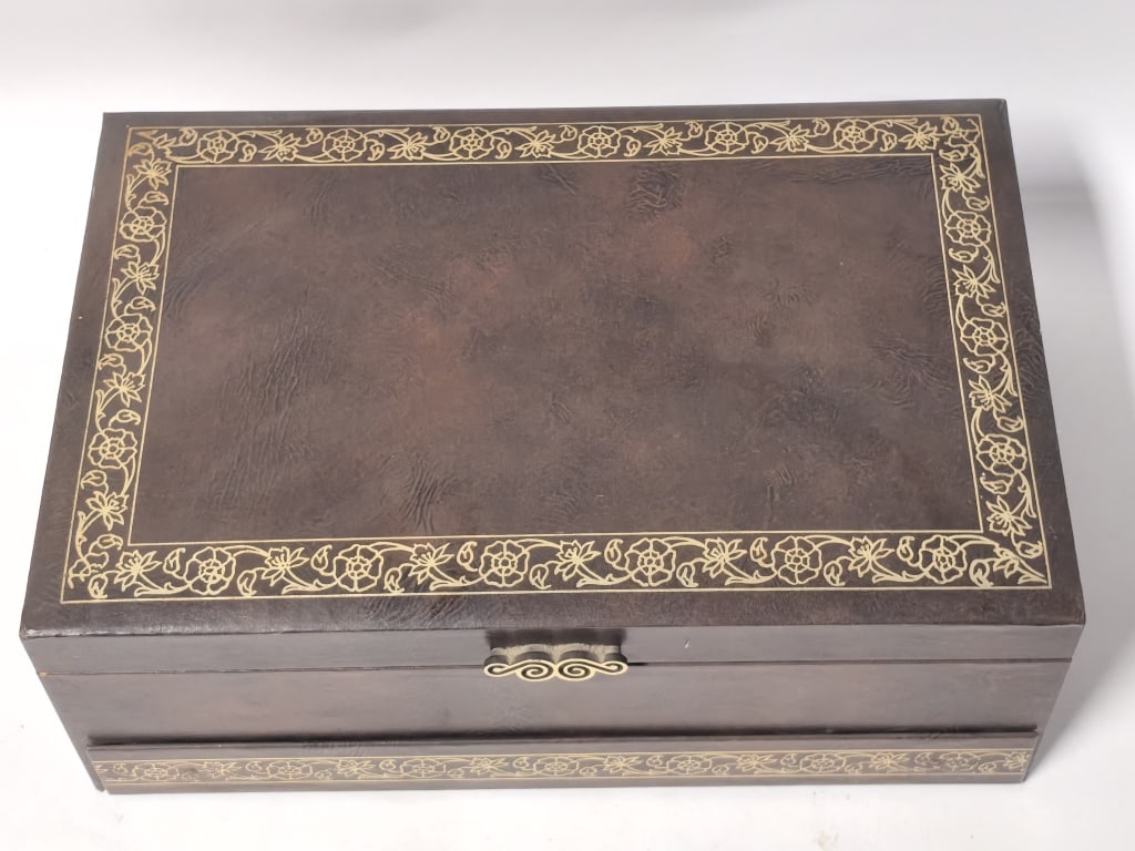 Embossed Faux Leather Keepsake Box - 2
