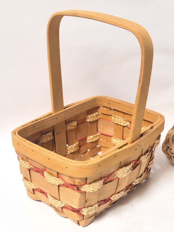 (2) Vintage Small Woven Baskets - 2