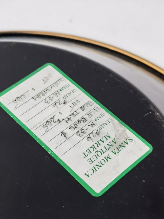 Round Black Toleware Tray - 3