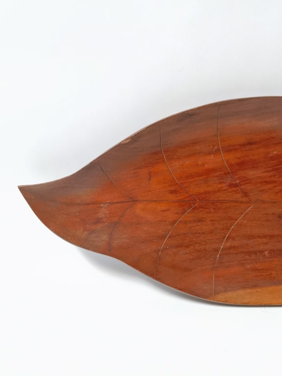 Wood Carved Leaf Dish - 2