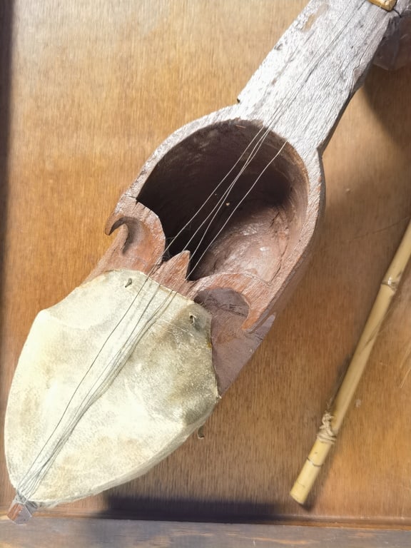 Decorative Hand-Carved Folk String Instrument - 2