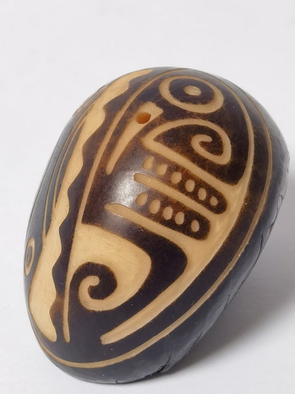 Carved Horn Egg - 2