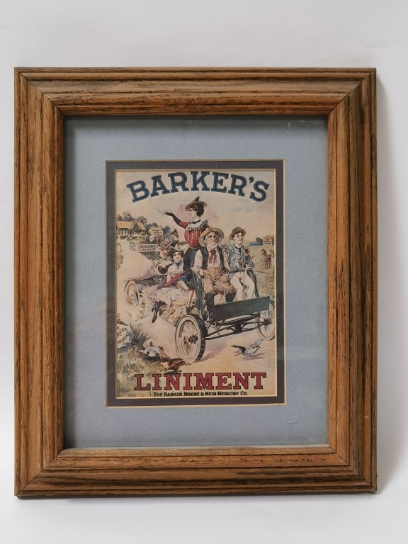 Vintage Barker's Liniment Print Wall Decor: Vintage Barker's Liniment Print Wall Decor, 13in by 11in