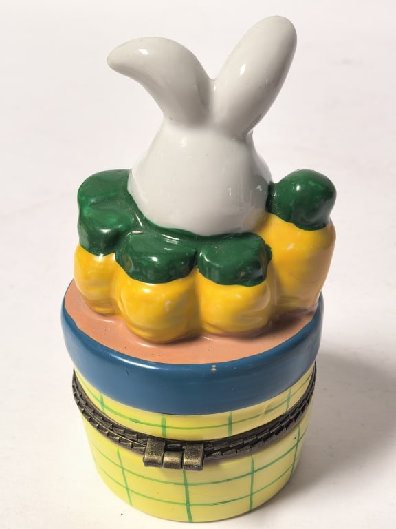 Porcelain Easter Bunny Hinged Box - 2