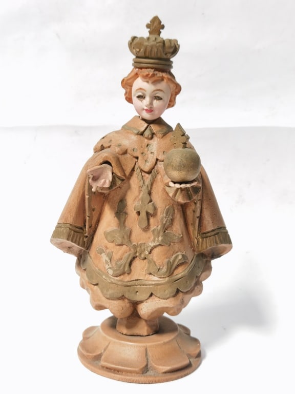 Vintage Carved Wood Infant Jesus of Prague Figurin (1 of 4)