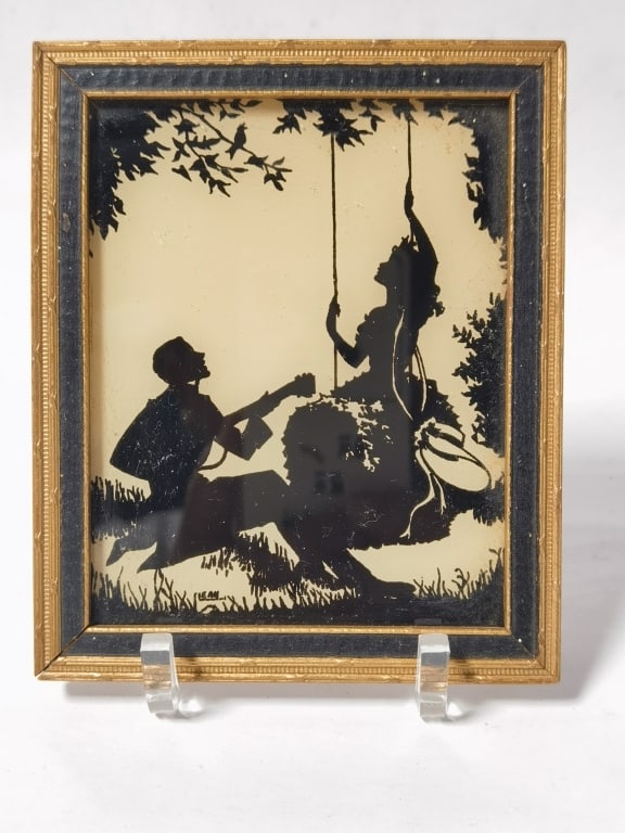Vintage Serenade Couple Silhouette (1 of 3)