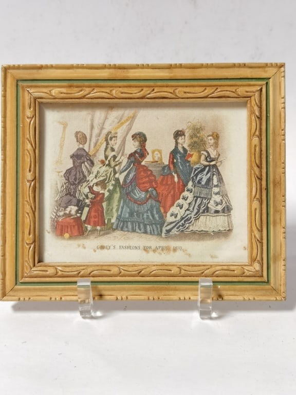 Framed Victorian "Godey's Fashions" Plate (April (1 of 3)