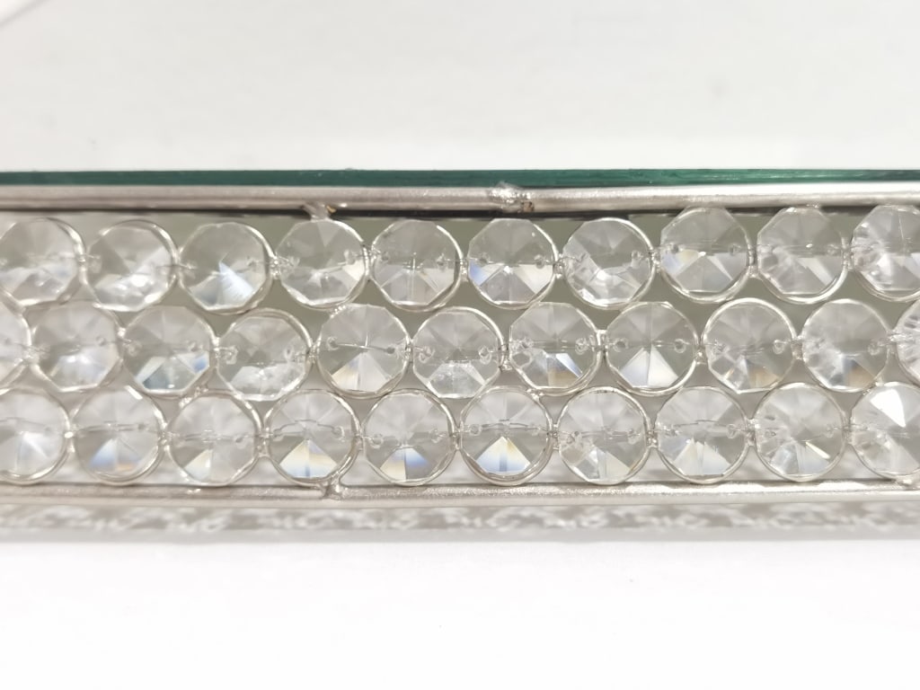 Modern Square Crystal-Beaded Vanity Tray - 2