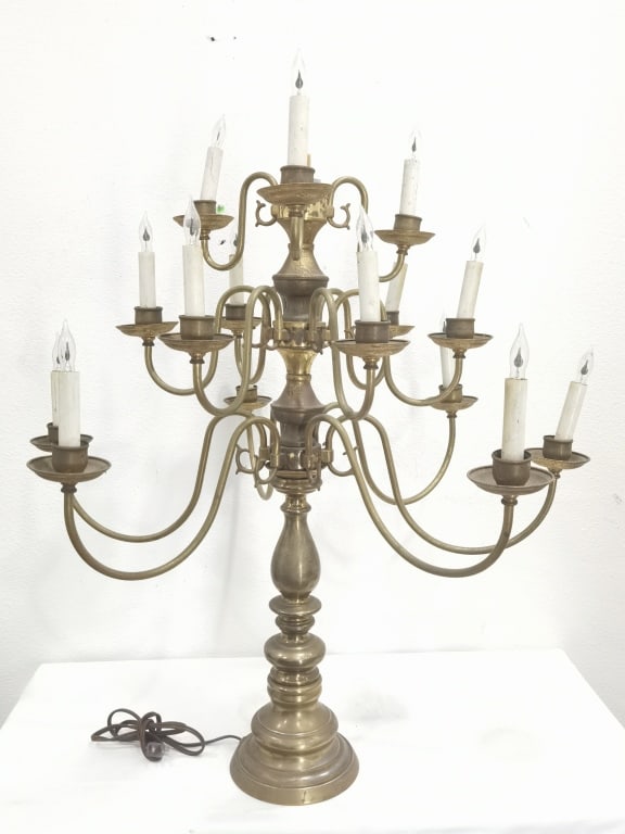 Multi-Arm Cast Brass Chandelier-Style Table Lamp (1 of 6)